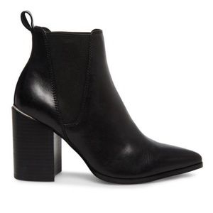 Steve Madden Kason Black Leather Booties